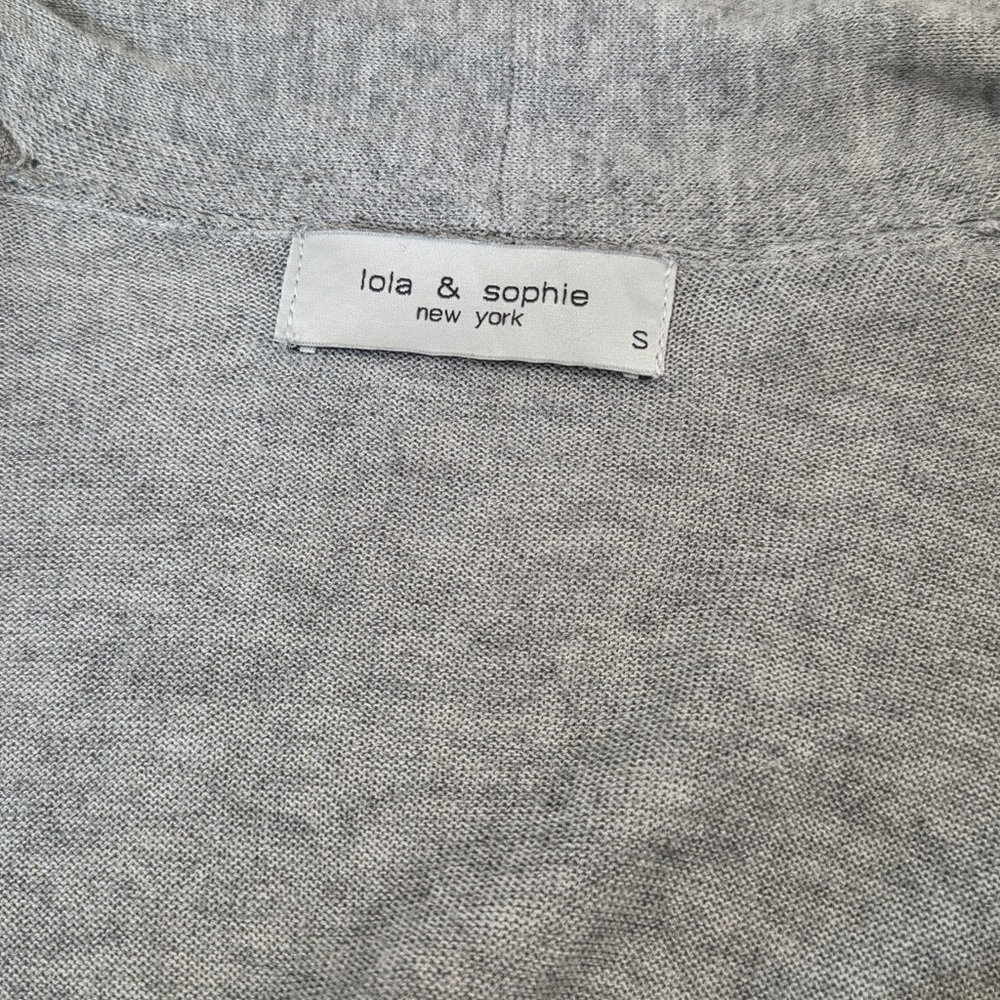 LOLA & SOPHIE Cashmere Drop Shoulder Sweater Vest Grey Women’s Small 5564 - Picture 3 of 8